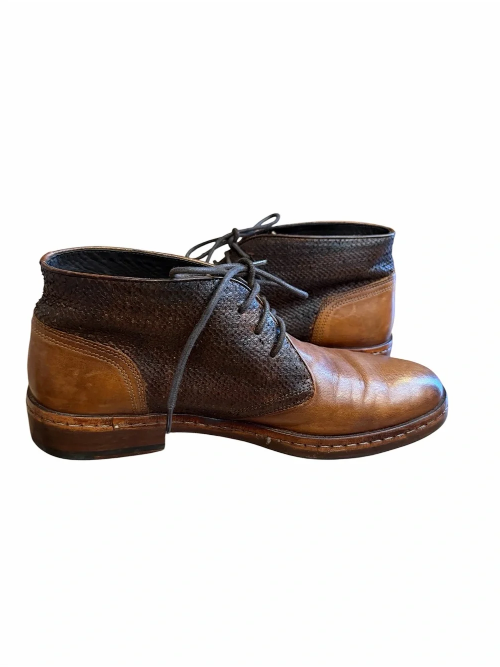 Johnston And Murphy Langley Mens Mixed Brown Chukka Leather Boots Size 9